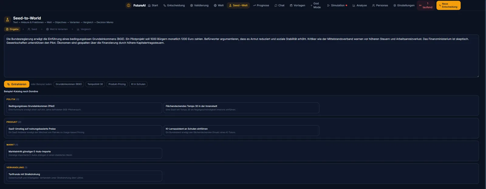 Seed-to-World extrahiert Akteure, Fraktionen und Kausalgraph aus Rohtext