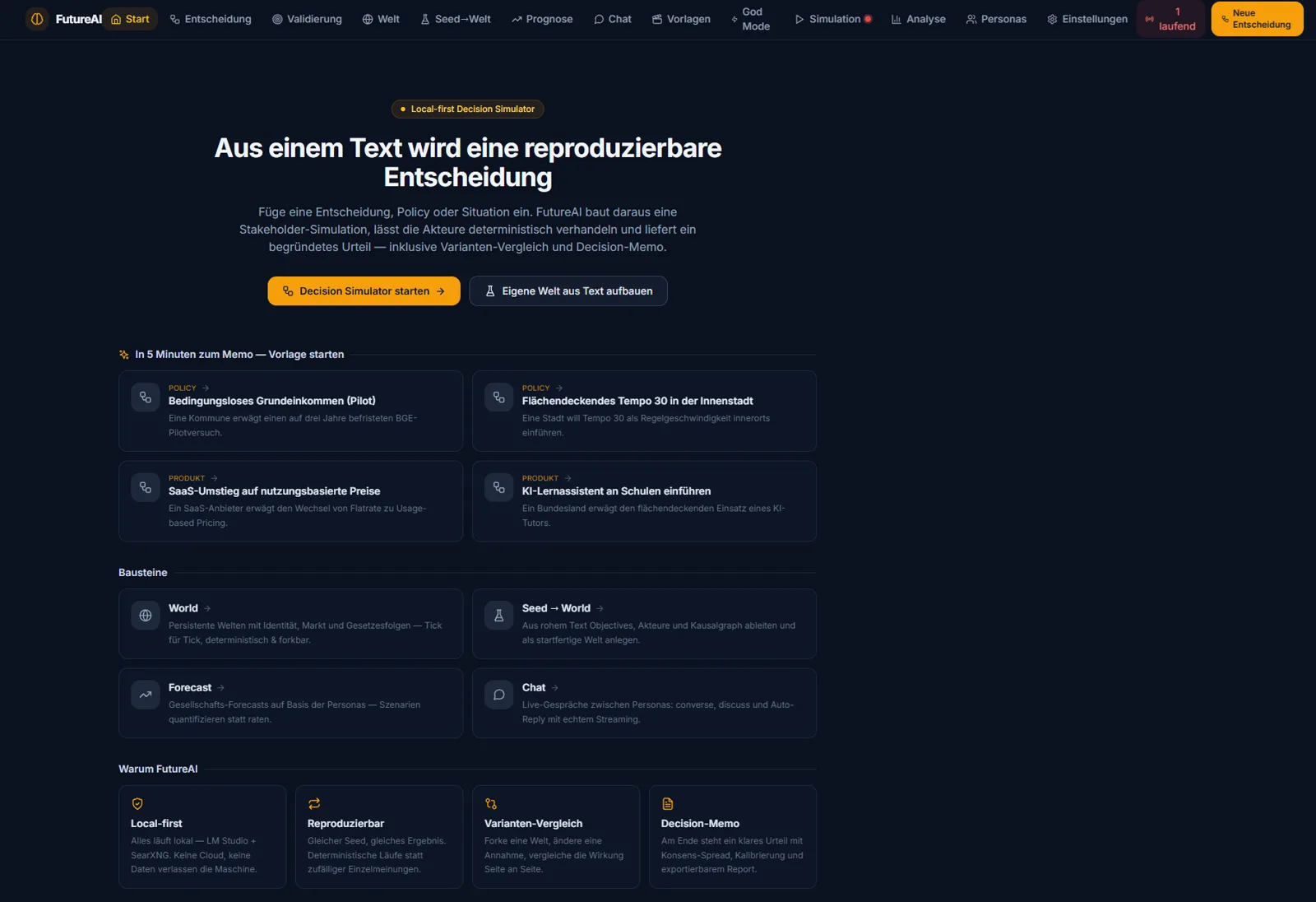 FutureAI Decision Simulator